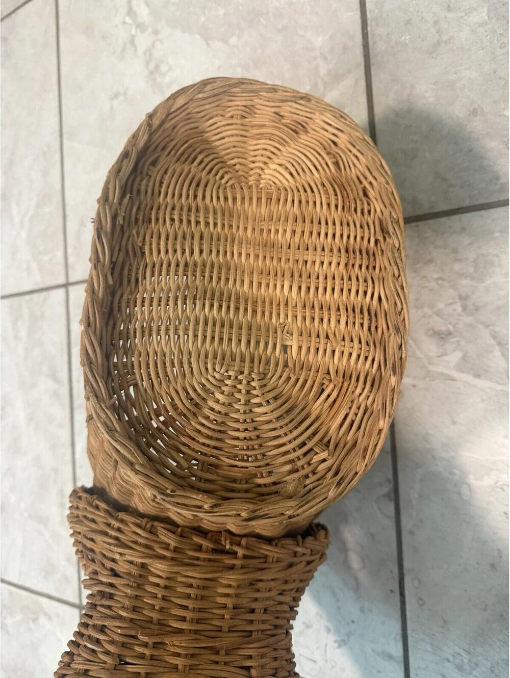 Vintage Hippo Wicker Basket